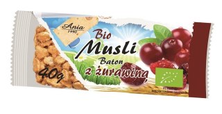 BATON MUSLI Z ŻURAWINĄ BIO 40 g - BIO ANIA