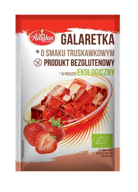 GALARETKA O SMAKU TRUSKAWKOWYM BEZGLUTENOWA BIO 40 g - AMYLON