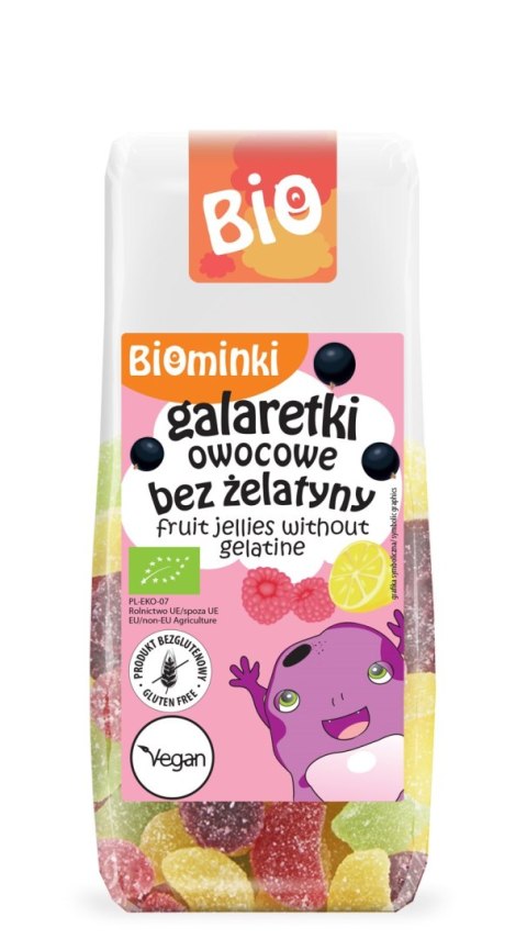 GALARETKI OWOCOWE BEZ ŻELATYNY BEZGLUTENOWE BIO 100 g - BIOMINKI