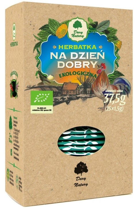 HERBATKA NA DZIEŃ DOBRY BIO (25 x 1,5 g) 37,5 g - DARY NATURY