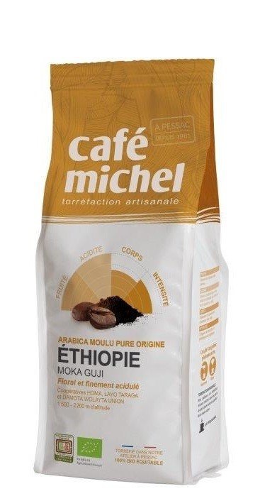 KAWA MIELONA ARABICA 100 % MOKA GUJI ETIOPIA FAIR TRADE BIO 250 g - CAFE MICHEL