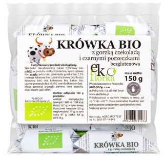 KRÓWKI Z GORZKĄ CZEKOLADĄ I CZARNYMI PORZECZKAMI BEZGLUTENOWE BIO 150 g - EKOFLORKA