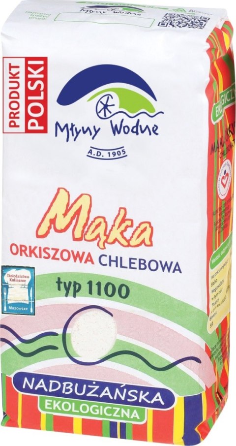 MĄKA ORKISZOWA CHLEBOWA NADBUŻAŃSKA TYP 1100 BIO 1 kg - MŁYNY WODNE (EKO OAZA)