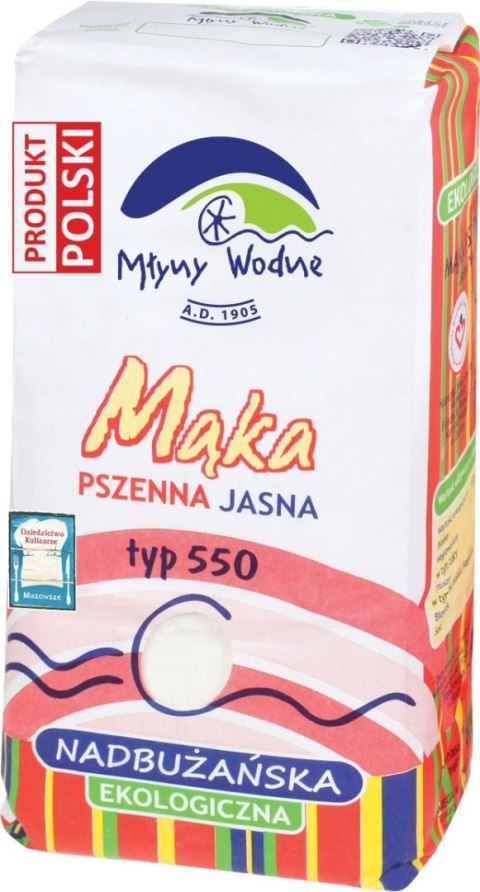 MĄKA PSZENNA JASNA NADBUŻAŃSKA TYP 550 BIO 1 kg - MŁYNY WODNE (EKO OAZA)