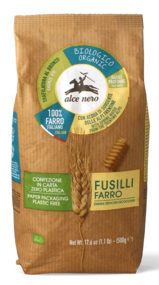 MAKARON (Z PŁASKURKI) FUSILLI BIO 500 g - ALCE NERO