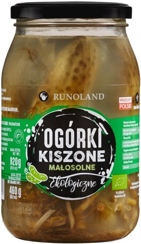 OGÓRKI KISZONE MAŁOSOLNE BIO 820 g (460 g) - RUNOLAND