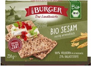 PIECZYWO CHRUPKIE ŻYTNIE RAZOWE Z SEZAMEM BIO 250 g - BURGER