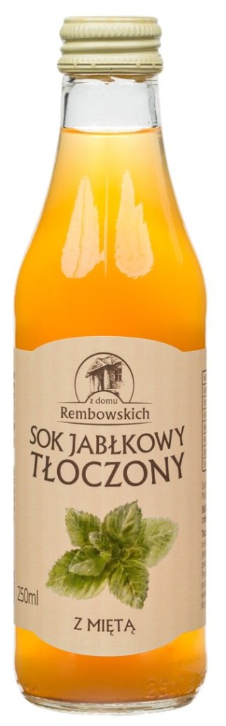 SOK JABŁKOWY TŁOCZONY Z MIĘTĄ NIEKLAROWANY 250 ml - REMBOWSCY