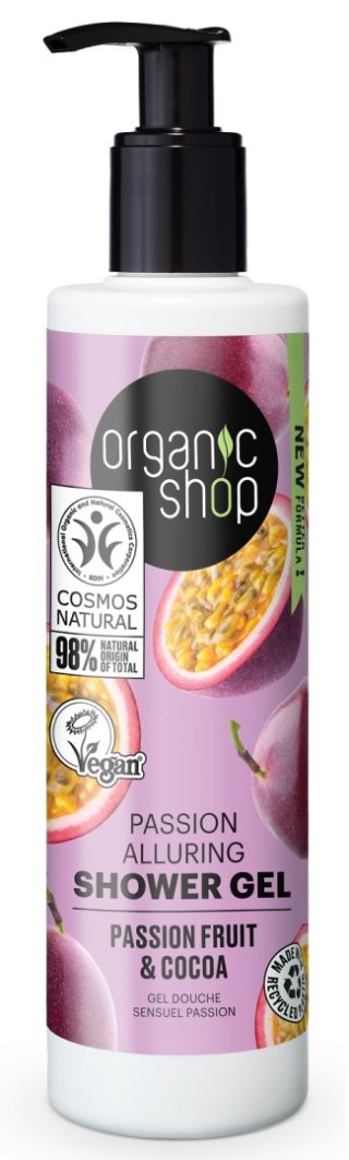 ŻEL POD PRYSZNIC ODPRĘŻAJĄCY MARAKUJA I MASŁO KAKAOWE ECO 280 ml - ORGANIC SHOP