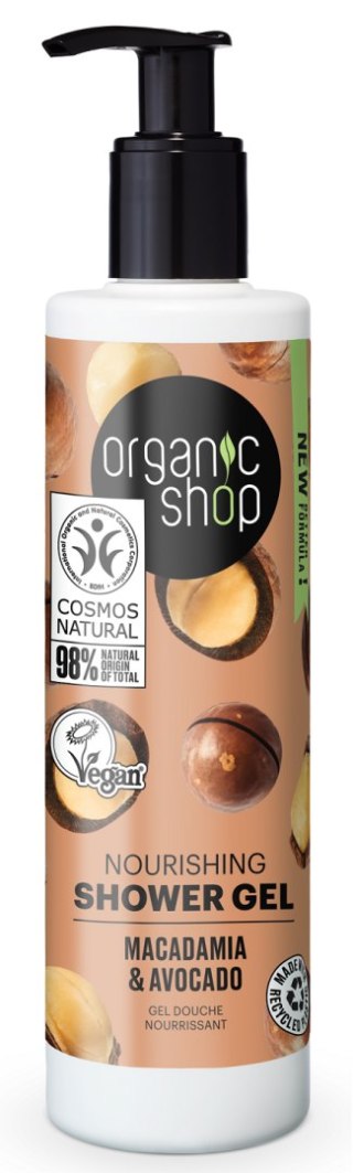 ŻEL POD PRYSZNIC ODŻYWCZY ORZECHY MACADAMIA I OLEJEK Z AWOKADO ECO 280 ml - ORGANIC SHOP