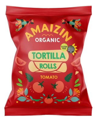 CHIPSY TORTILLA KUKURYDZIANE POMIDOROWE BEZGLUTENOWE BIO 100 g - AMAIZIN