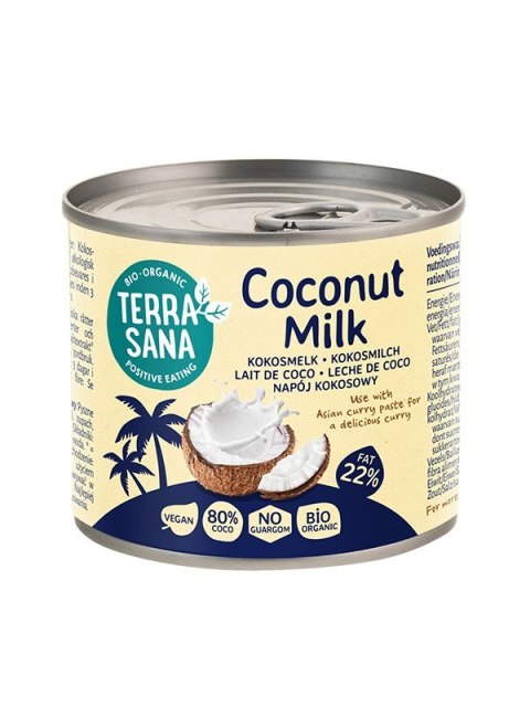 COCONUT MILK - NAPÓJ KOKOSOWY BEZ GUMY GUAR (22 % TŁUSZCZU) BIO 200 ml (PUSZKA) - TERRASANA