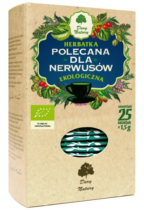 HERBATKA DLA NERWUSÓW BIO (25 x 1,5 g) 37,5 g - DARY NATURY