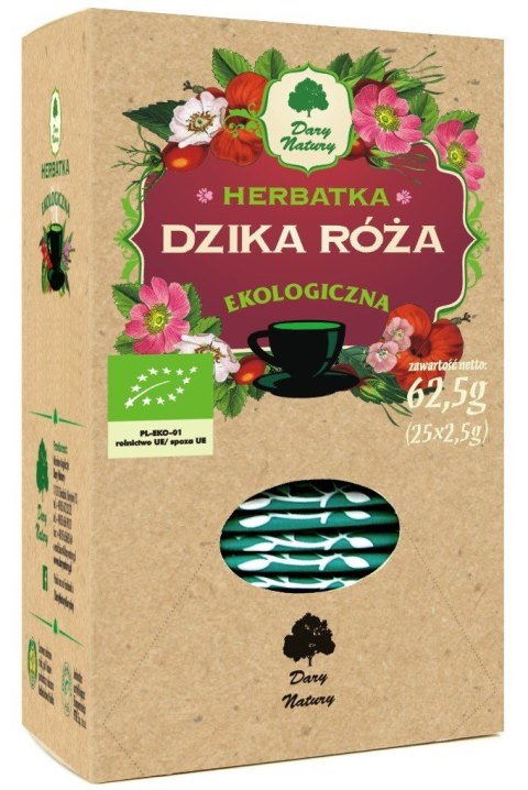 HERBATKA Z DZIKIEJ RÓŻY BIO (25 x 2,5 g) 62,5 g - DARY NATURY