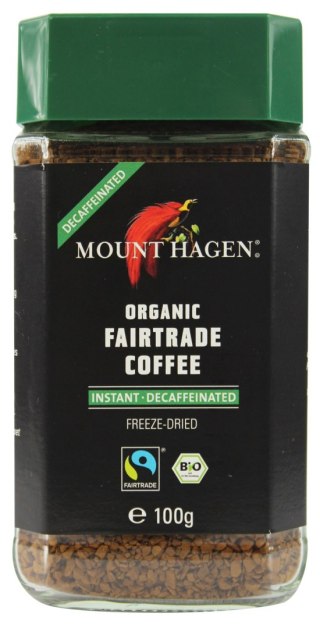 KAWA ROZPUSZCZALNA BEZKOFEINOWA ARABICA/ROBUSTA FAIR TRADE BIO 100 g - MOUNT HAGEN