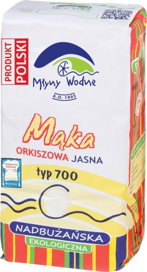 MĄKA ORKISZOWA JASNA NADBUŻAŃSKA TYP 700 BIO 1 kg - MŁYNY WODNE (EKO OAZA)