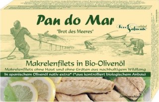 MAKRELA FILETY W BIO OLIWIE Z OLIWEK EXTRA VIRGIN 120 g (90 g) - PAN DO MAR