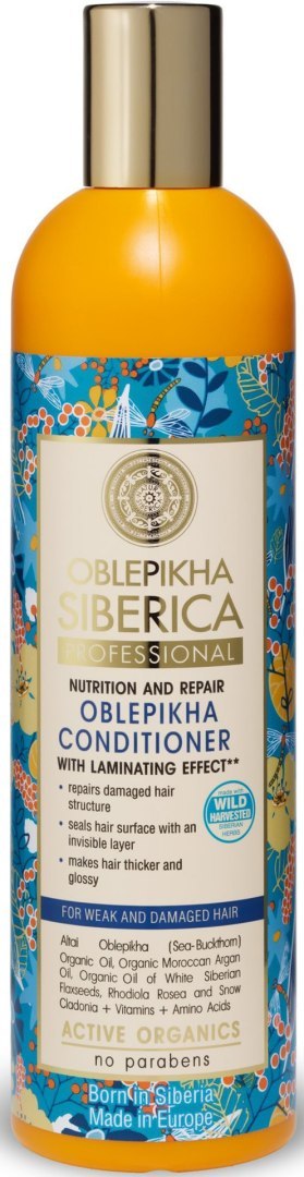 ODŻYWKA DO WŁOSÓW SŁABYCH I ZNISZCZONYCH Z EFEKTEM LAMINOWANIA 400 ml - NATURA SIBERICA (OBLEPIKHA)