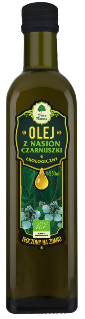 OLEJ Z CZARNUSZKI TŁOCZONY NA ZIMNO BIO 250 ml - DARY NATURY