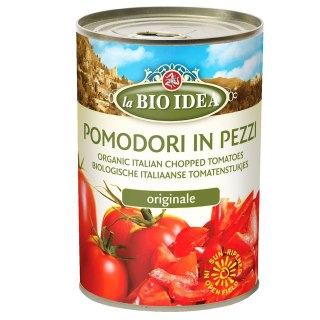 POMIDORY KROJONE BEZ SKÓRY BIO 400 g (PUSZKA) - LA BIO IDEA