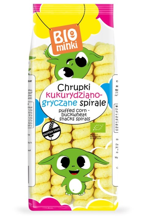 CHRUPKI KUKURYDZIANO-GRYCZANE SPIRALE BEZGLUTENOWE BIO 60 g - BIOMINKI