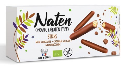 CIASTKA W POLEWIE CZEKOLADOWEJ STICKS BEZGLUTENOWE BIO 130 g - NATEN