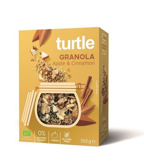 GRANOLA JABŁKO - CYNAMON BEZGLUTENOWA BIO 350 g - TURTLE