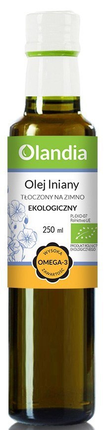 OLEJ LNIANY TŁOCZONY NA ZIMNO BIO 250 ml - OLANDIA