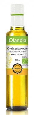 OLEJ RZEPAKOWY TŁOCZONY NA ZIMNO BIO 250 ml - OLANDIA