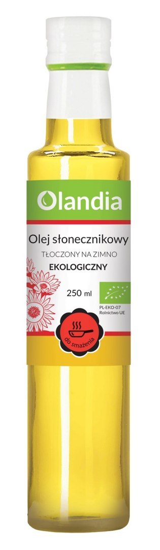 OLEJ SŁONECZNIKOWY DO SMAŻENIA TŁOCZONY NA ZIMNO BIO 250 ml - OLANDIA