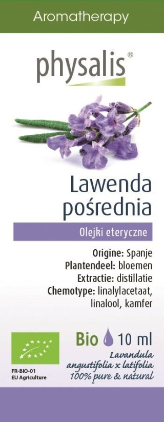 OLEJEK ETERYCZNY LAWENDA POŚREDNIA BIO 10 ml - PHYSALIS