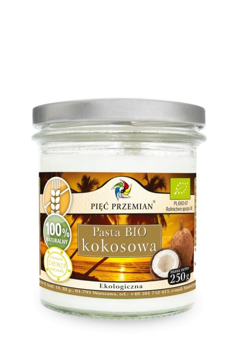 PASTA KOKOSOWA BEZGLUTENOWA BIO 250 g - PIĘĆ PRZEMIAN