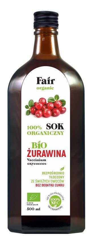 SOK Z ŻURAWINY NFC BIO 500 ml - FAIR ORGANIC