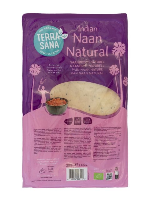 CHLEBEK NAAN BEZ DODATKU CUKRÓW BIO 280 g - TERRASANA