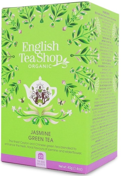 HERBATA ZIELONA Z JAŚMINEM I DZIKIM BZEM BIO (20 x 2 g) 40 g - ENGLISH TEA SHOP ORGANIC