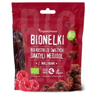 KOSTKI DAKTYLOWE Z MALINAMI BEZGLUTENOWE BIO 50 g - ORGANICHOUSE (BIONELKI)