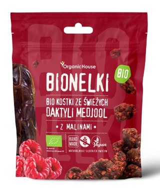 KOSTKI DAKTYLOWE Z MALINAMI BEZGLUTENOWE BIO 50 g - ORGANICHOUSE (BIONELKI)