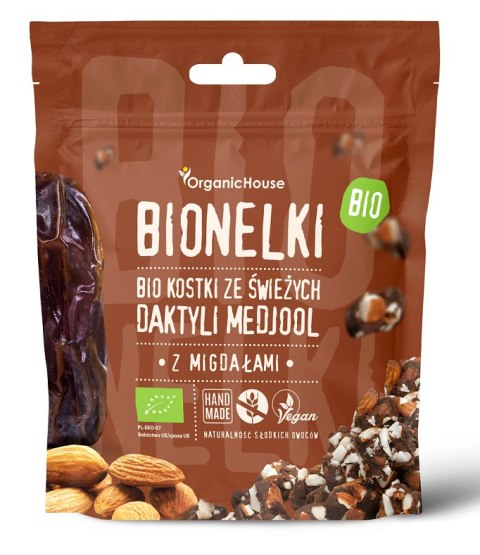 KOSTKI DAKTYLOWE Z MIGDAŁAMI BEZGLUTENOWE BIO 50 g - ORGANICHOUSE (BIONELKI)