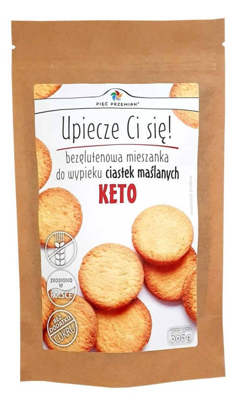 MIESZANKA DO WYPIEKU CIASTEK MAŚLANYCH BEZ DODATKU CUKRÓW BEZGLUTENOWA KETO 365 g - PIĘĆ PRZEMIAN