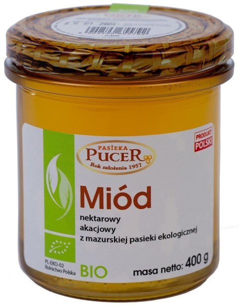 MIÓD NEKTAROWY AKACJOWY BIO 400 g - PASIEKA PUCER