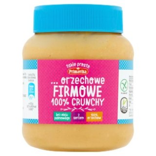 PASTA Z PRAŻONYCH ORZESZKÓW ZIEMNYCH FIRMOWA CRUNCHY BEZGLUTENOWA 350 g - PRIMAVIKA