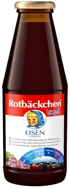 SOK WIELOOWOCOWY Z ŻELAZEM I WITAMINAMI C, B1, B2, B6, B12 450 ml - ROTBACKCHEN