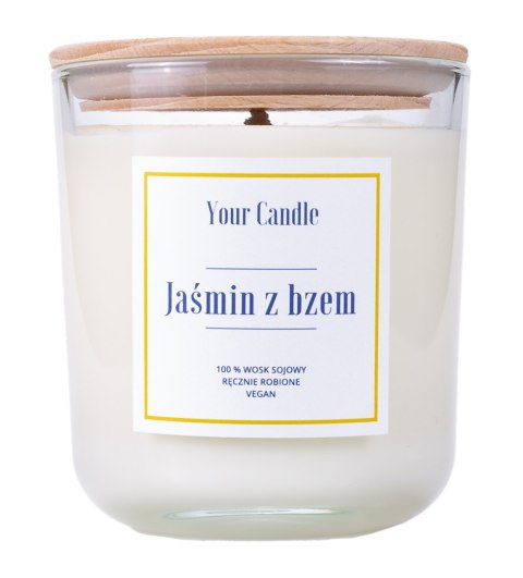 ŚWIECA SOJOWA ZAPACHOWA JAŚMIN Z BZEM 210 ml - YOUR CANDLE