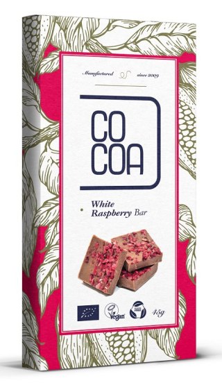 TABLICZKA BIAŁA Z MALINAMI BIO 45 g - COCOA