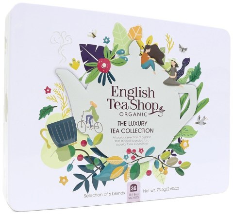 ZESTAW HERBAT I HERBATEK LUKSUSOWYCH BIO W PUSZCE (THE LUXURY - 6 SMAKÓW) (36 x 2,04 g) 73,5 g - ENGLISH TEA SHOP ORGANIC