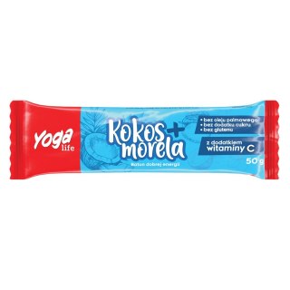 BATON DAKTYLOWY KOKOS - MORELA Z WITAMINĄ C BEZGLUTENOWY 50 g - YOGA LIFE