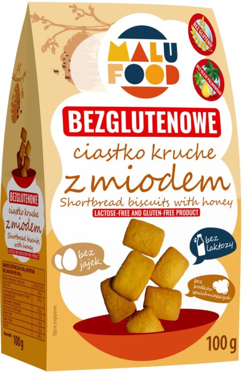 CIASTKA KRUCHE Z MIODEM BEZGLUTENOWE 100 g - MALU FOOD