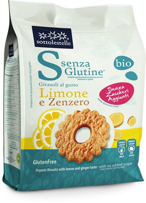 CIASTKA OWSIANE CYTRYNOWO - IMBIROWE BEZ DODATKU CUKRU BEZGLUTENOWE BIO 250 g - SOTTOLESTELLE