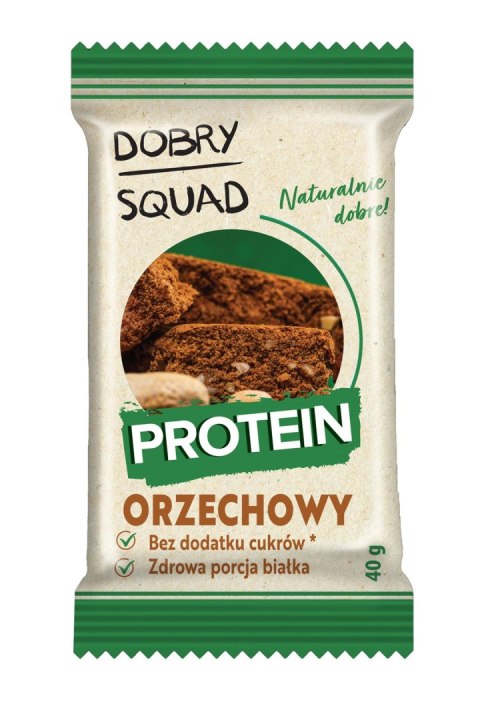 CIASTKO PROTEINOWE ORZECHOWE BEZ DODATKU CUKRU BEZGLUTENOWE 40 g - DOBRY SQUAD