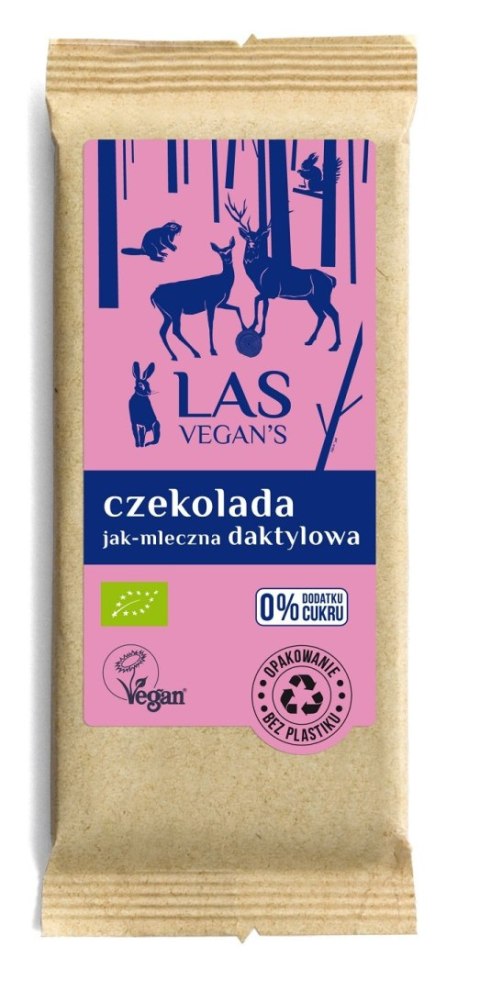 CZEKOLADA "JAK-MLECZNA" DAKTYLOWA BIO 50 g - LAS VEGAN'S